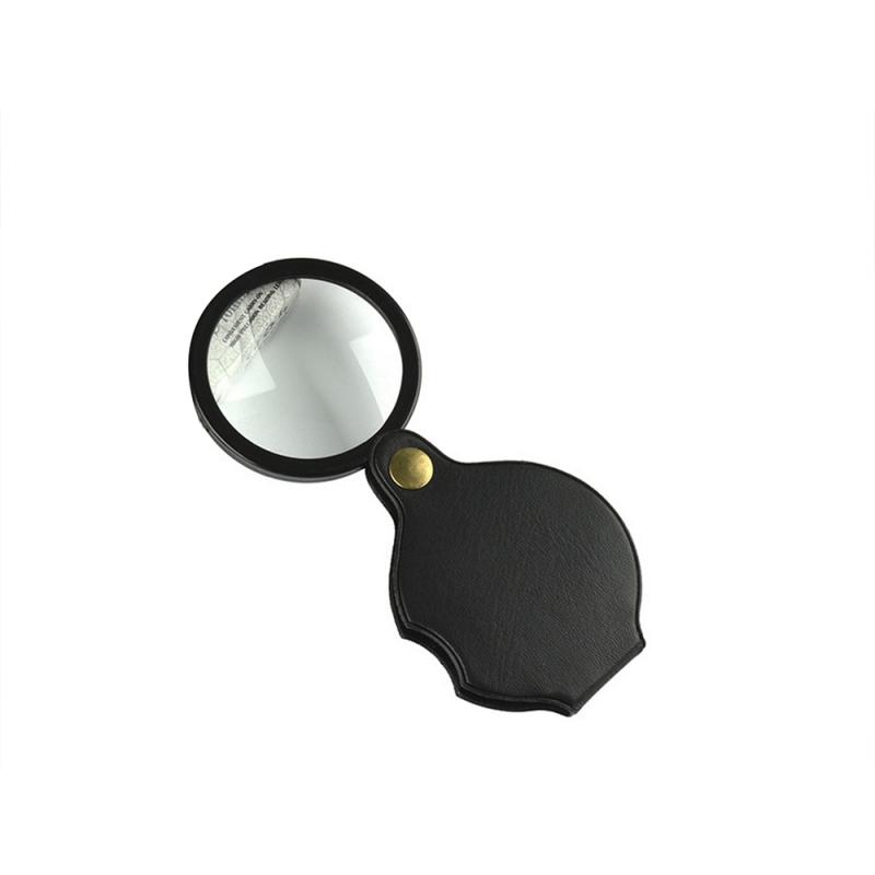 1-5Pcs Magnifying Glass Folding With Leather Case Pocket Portable Loupe Magnifier Upgraded 10x Magnification Inspection Tools: 70mm / Silver