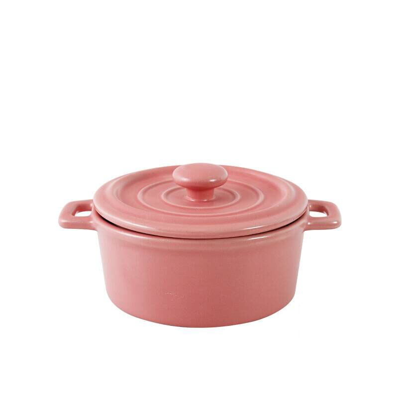 mini ceramiczna zupa Stockpot z pokrywką garnki Stewpot dzieci gulasz ciasto jajeczne strona główna Kichen używane garnki robić gotowania: ciemny czerwony
