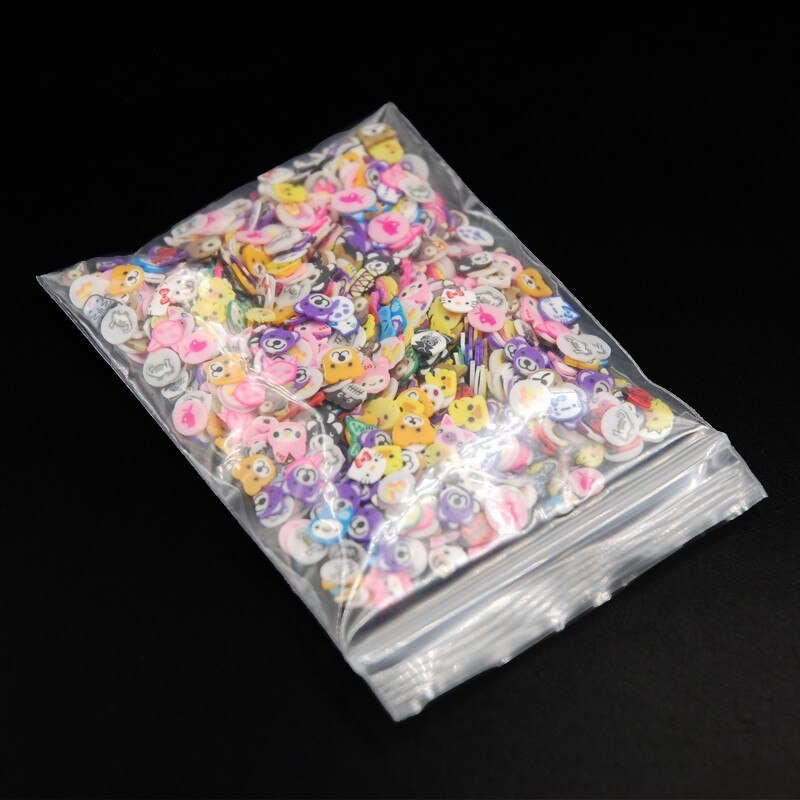 ¡Novedad de 1000 Uds! rodaja de animales de arcilla polimérica 3D Micro Fimo de Arte de uñas DIY clavos decorativos accesorios de parche