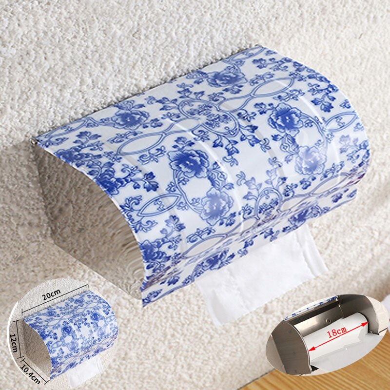 Stahl Zauberstab WC Papier Kasten Porta Carta Igienica Bianco Higienico Wasserdicht Wc WC Papier Halfter Gewebe Wc Papier Halfter: Blau-1