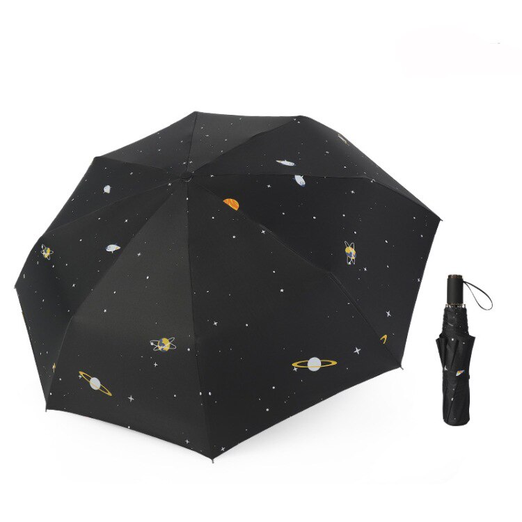 YADA-paraguas plegable de la serie Star Universe para mujer, sombrilla a prueba de lluvia, UV, YD237: black