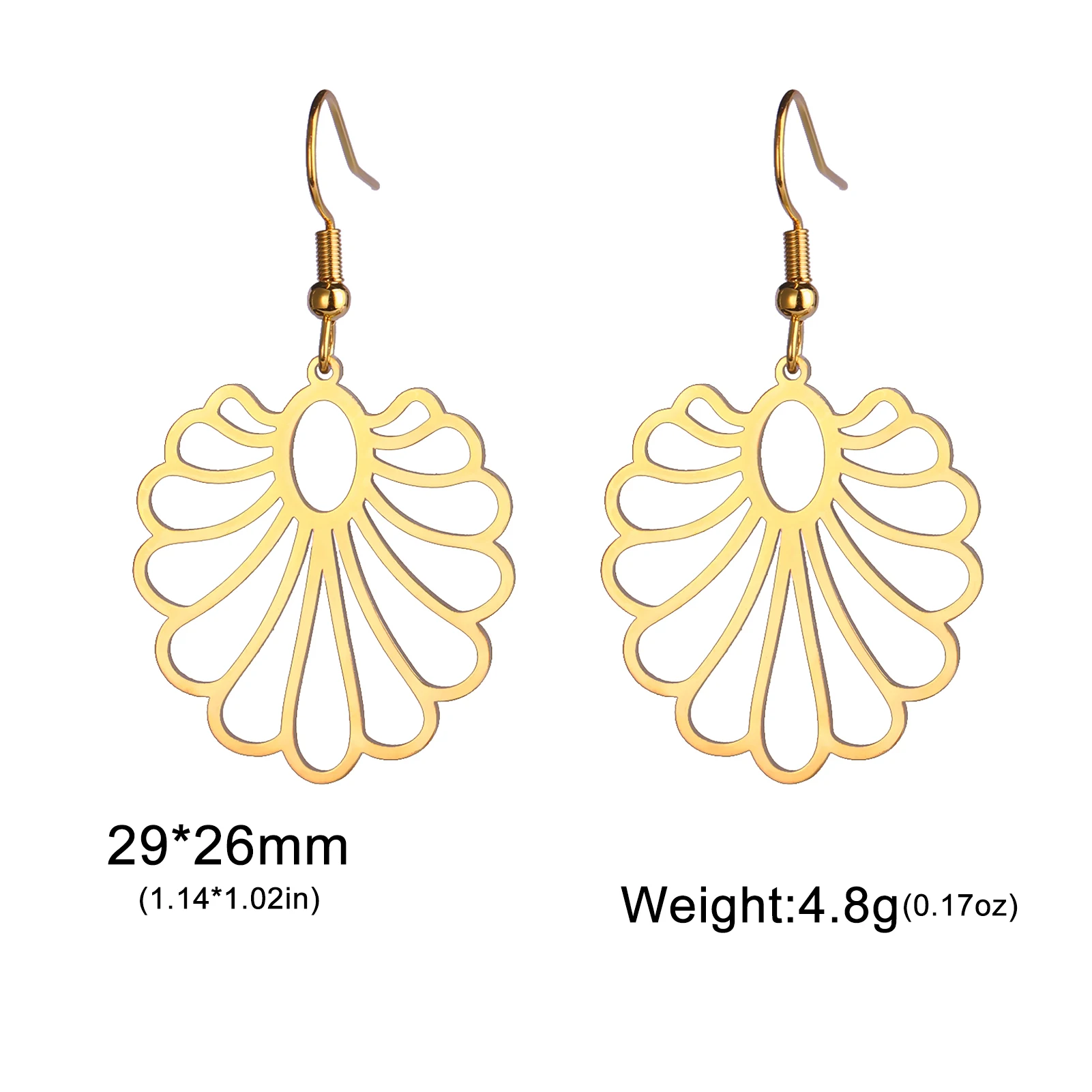 Cazador Orecchini pendenti in filigrana bohéaspetto Orecchini pendenti etnici con fiori in acciaio inossidabile per gioielli da donna Regalo di san Valentino tutto'ingrosso: Giallo brunastro