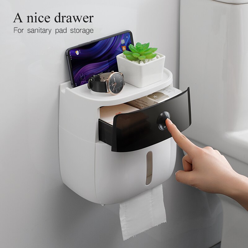 Bærbar toiletpapirholder plastik vandtæt papirdispenser til toilet hjemmet opbevaringsboks badeværelse tilbehør