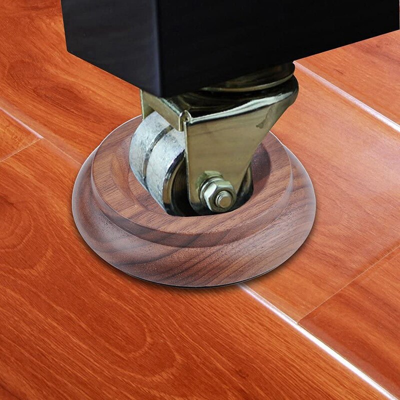 4 Uds rodaja de rueda de Piano tazas de madera de nogal vertical Piano Pads suelo protectores con EVA antideslizante Anti-ruido espuma