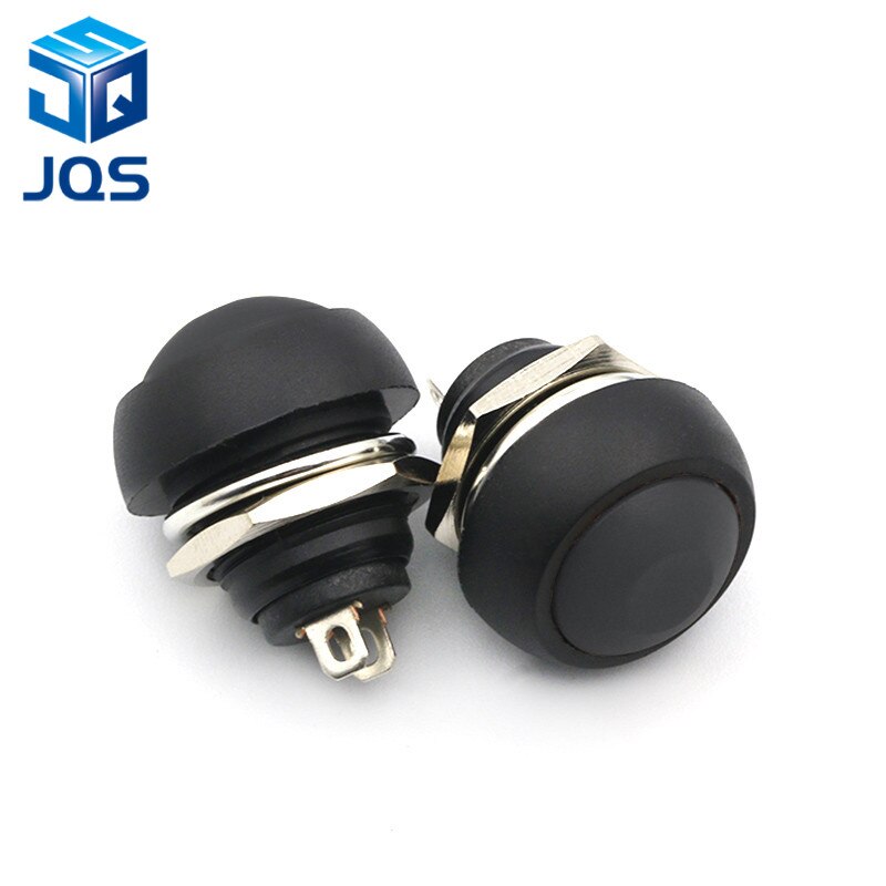 12mm PBS-33B Waterproof Momentary ON OFF Push Button Swithch Mini Round Switch: Black