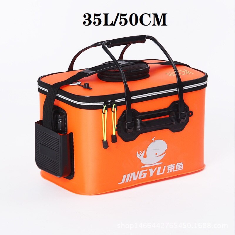 Seau pliant de grande capacité, 35l, de , 50cm, pour l&#39;extérieur, Camping, randonnée, sacs de pêche: 35L orange