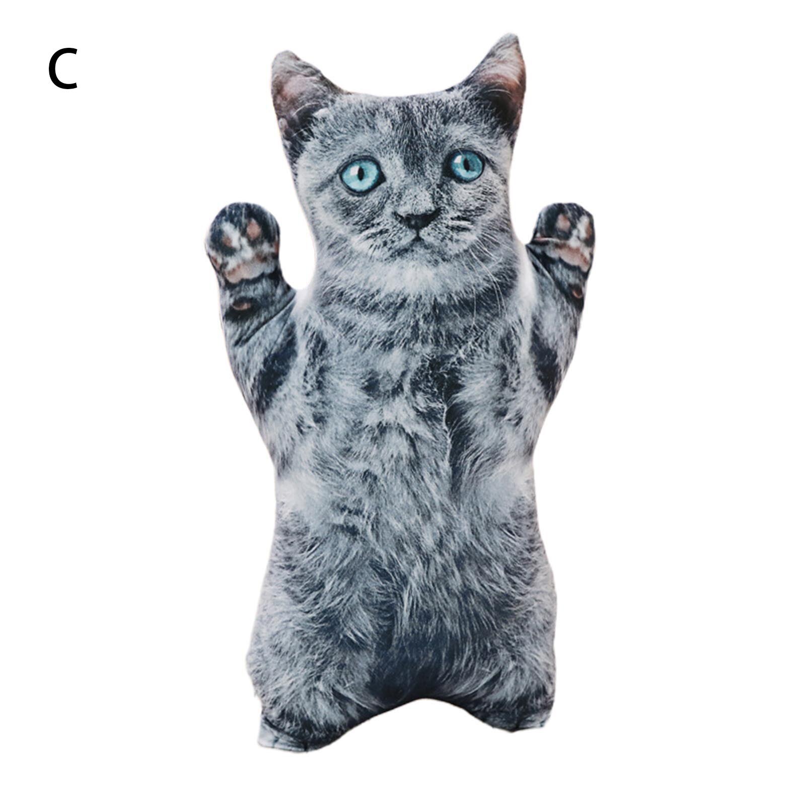 Realistic Animal 3D Pillow Tiger Soft Plush Toy Double-sided Printing Cat Doll: C