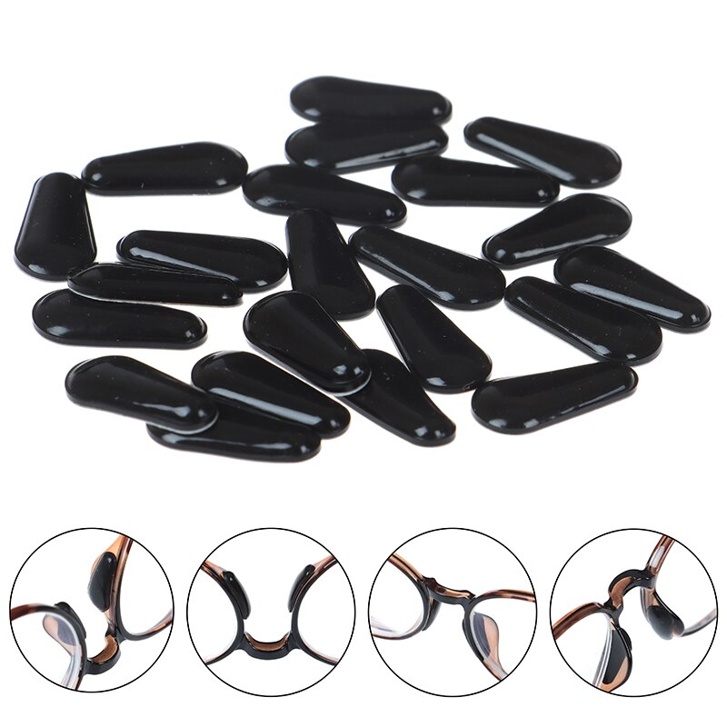 10 Paar Black Clear Water Siliconen Antislip Neus Pads Voor Bril