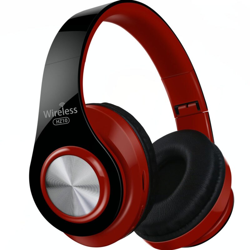 Wireless Headphones Bluetooth Headset Foldable Stereo Headphone Gaming Earphones Support TF Card With Mic For PC All phone Mp3: Red