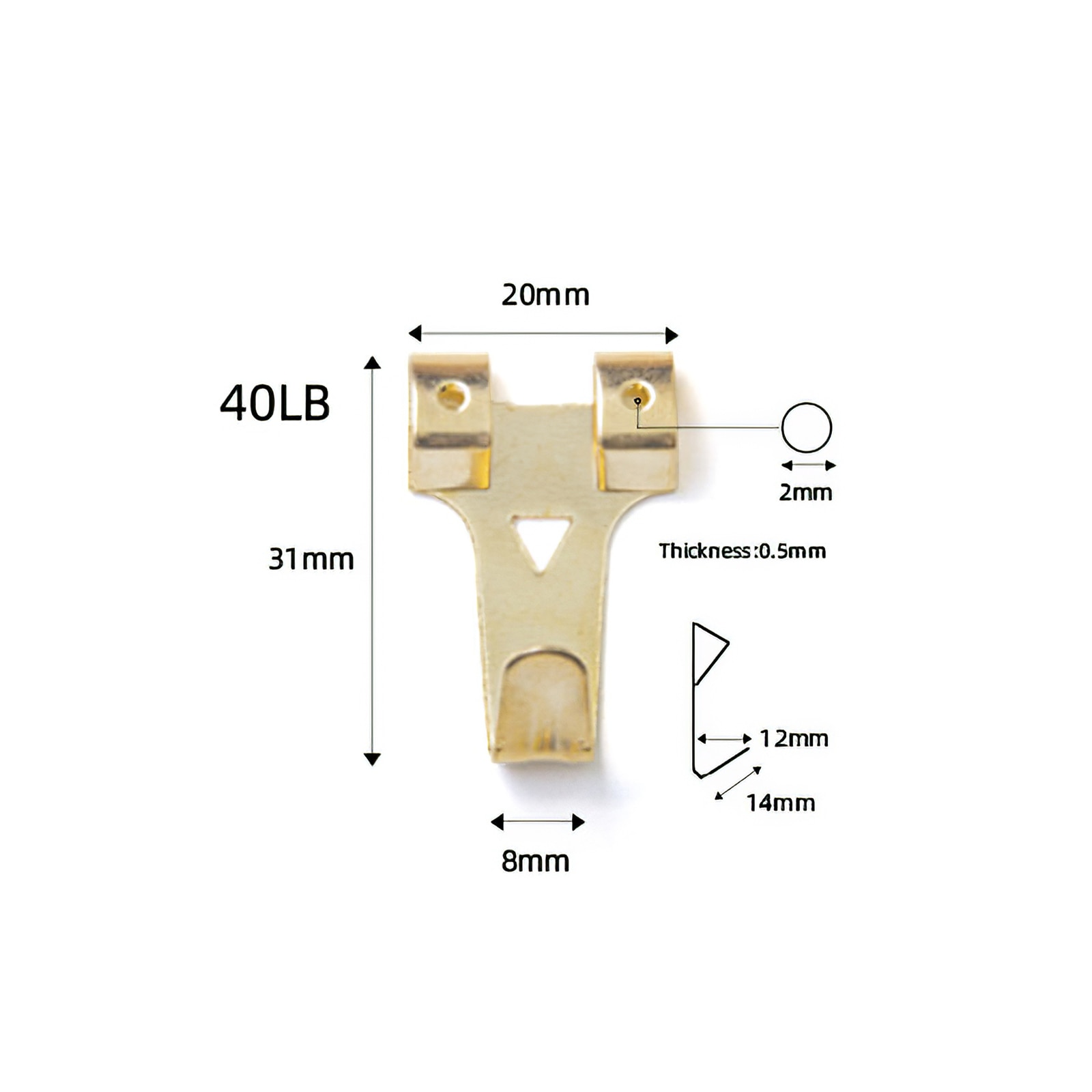 Durable Iron Photo Frame Hook Set Picture Hanging Kit Heavy Duty 40LB Hooks Kit Picture Hangers With Nails For Hanging Painting