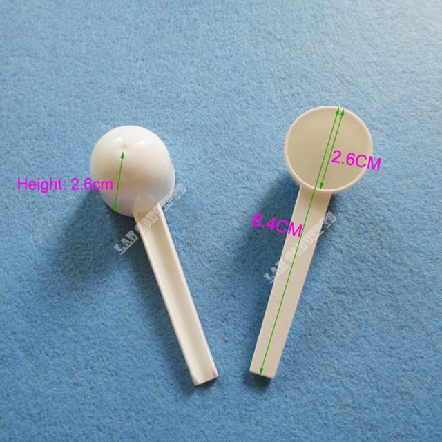 Cuillère à mesurer en plastique 5g 10ML | Outil de mesure, blanc bleu transparent 3 couleurs pour option, 100 pièces/lot: WHITE