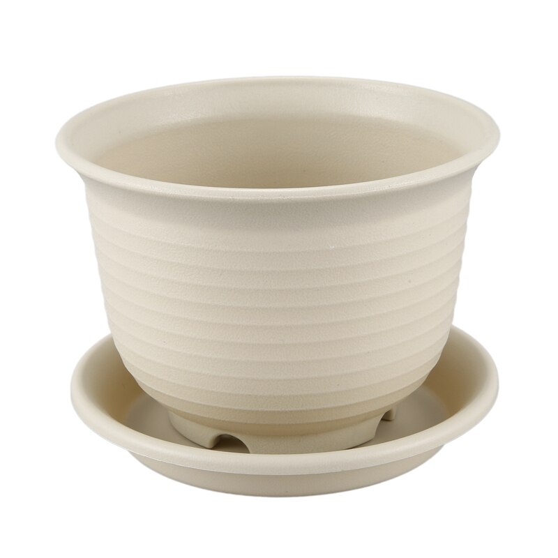 5.9 inch plastic plantenbakken met schotelset,  of 10,  zaaibakken voor kwekerijen, voor bloemen, kruiden en cactussen, binnen en buiten