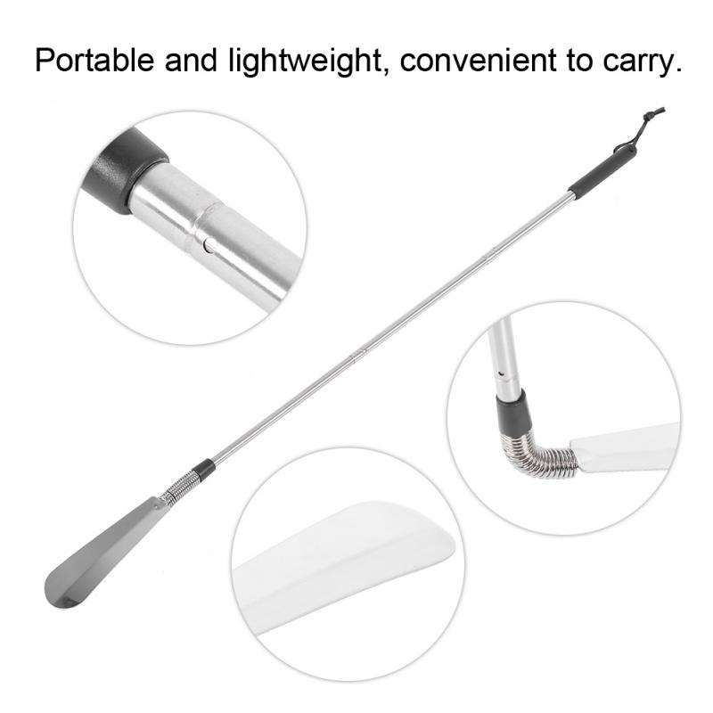 Telescopic Spring Shoe Horn Shoe Accessory Stainless Steel Shoe Lifter for Elderly People