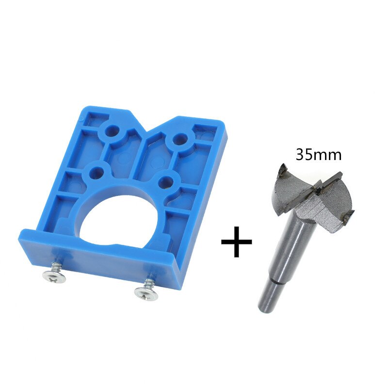 Drilling Guide Locator Set Concealed Hinge Positioner Drilling Jig Drill Bits Woodworking Door Hole Opener Cabinet Tools: Silver set