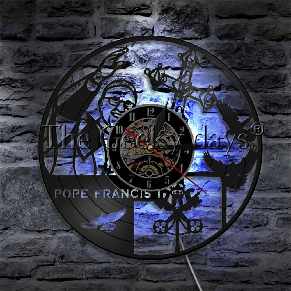 1 pezzo di papà Francesco Orologio san Francesco di Arte Della Parete Della Città del Vaticano, Turismo Luce Della Parete del portato Regalo Fatto A Mano per Roma Turistico