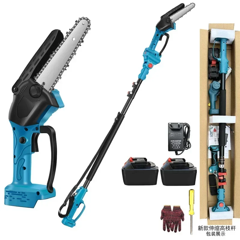 Electric Pole Saw Cordless Tree Pruner Rechargeable High Reach Chainsaw Lithium Battery Powered