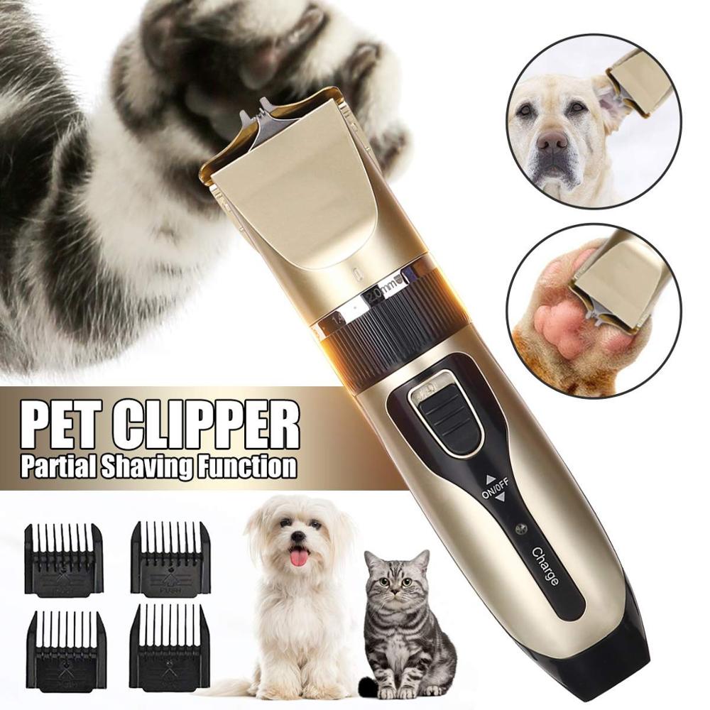 Professionele Hond Haar Clipper Draadloze Opladen Low Noise Dog Grooming Hond Haar Trimmer Kat Elektrische Clipper Blade Set