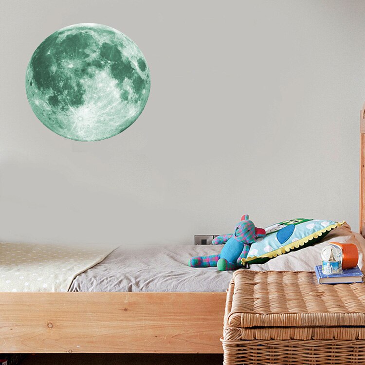 SKTN Luminous 3D Moon Wall Stickers For Kids Room Baby Nursery Home Decoration Wall Decals Glow In The Dark Bedroom Home Decals