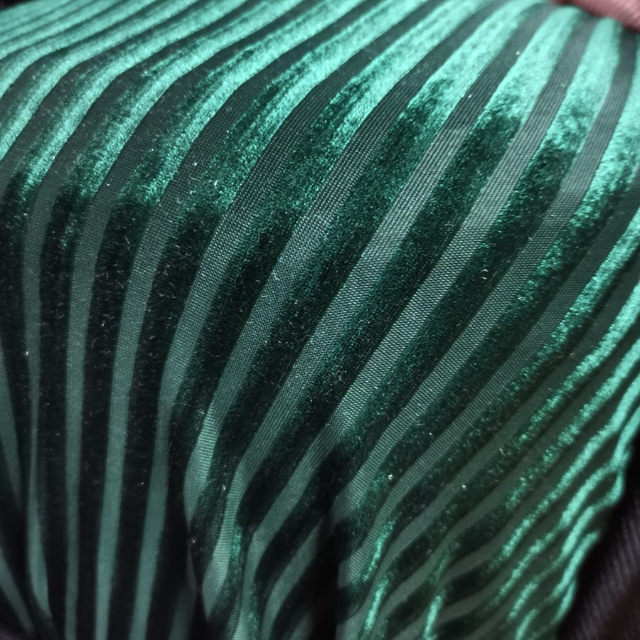 Tela elástica de terciopelo a rayas, textil para vestido artesanal, precioso tejido para pantalones de vestir, textil suave de lujo para el hogar: 6 dark green