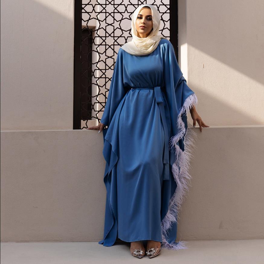 Muslimi abaya mekko lepakko hiha ramadan dubai islamilainen kalkkuna nainen hijab mekot tupsu viitta musulman marokkolainen kaftan