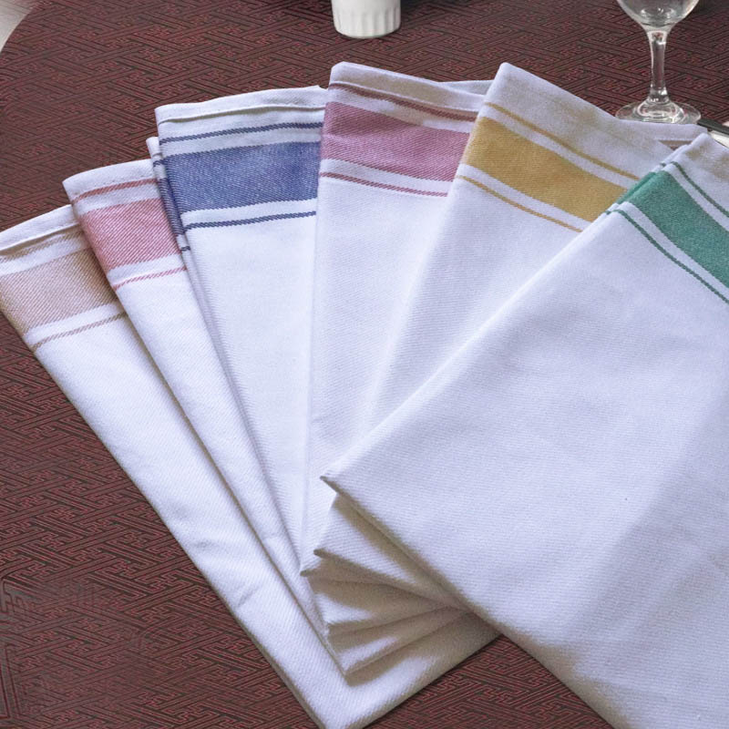 5pcs/batch Cotton Wiping Cloth Western Restaurant Napkin Towel Absorbent Cotton Plaid Tea Towel Handkerchief: Mix Color 50x70cm