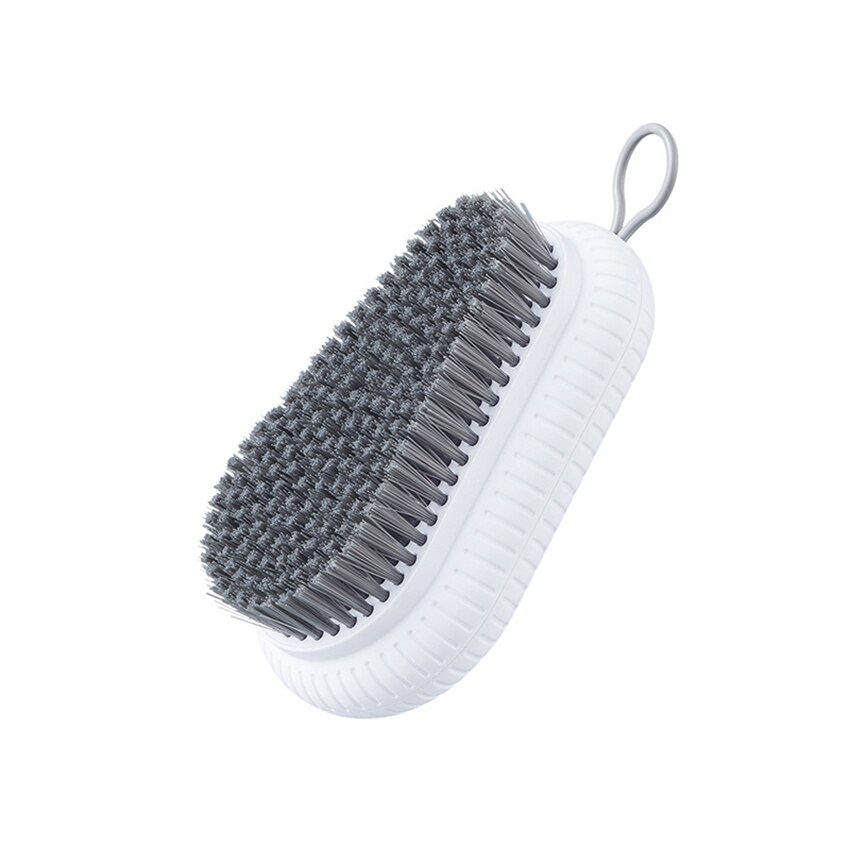 Cute ABS Soft Bristle Cleaning Brush Multifunctional Clothes Laundry Brushes Washing Shoes Board Brush With Hanging Lanyard: white
