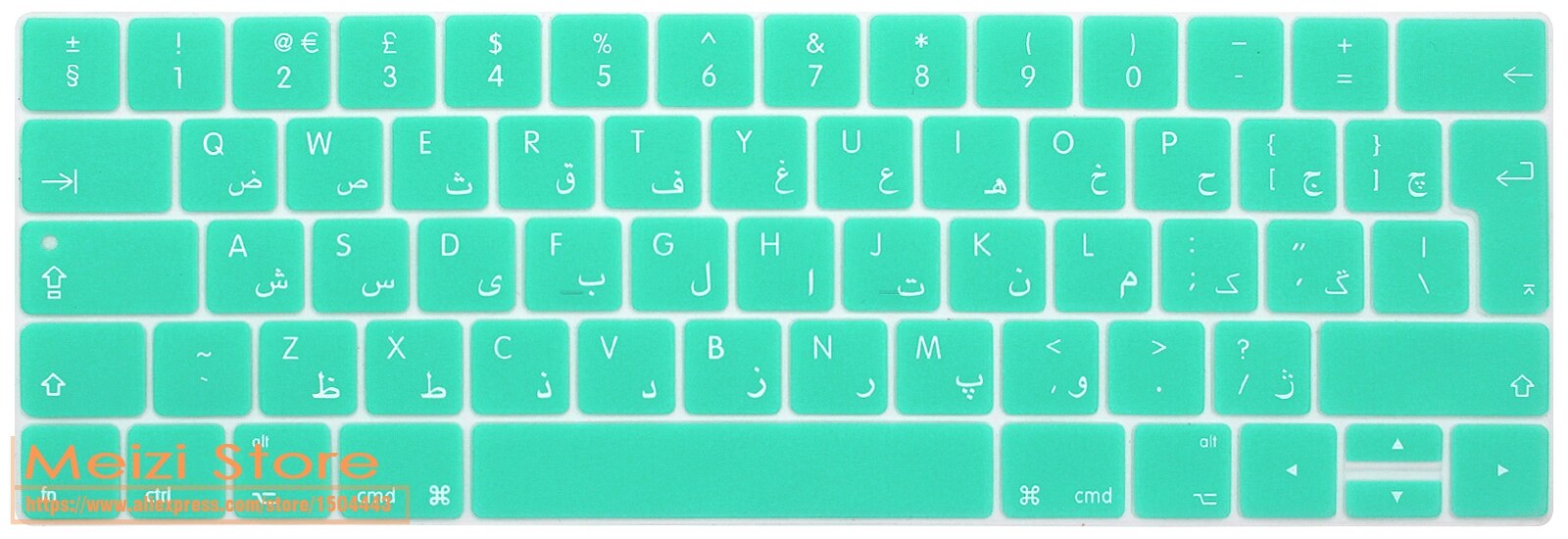 Arabski język arabski osłona na klawiaturę laptopa z ekranem dotykowym ue Euro wersja A1706 A1989 A1990 A1707 dla Macbook Pro 13 15 Cal: whiteblue