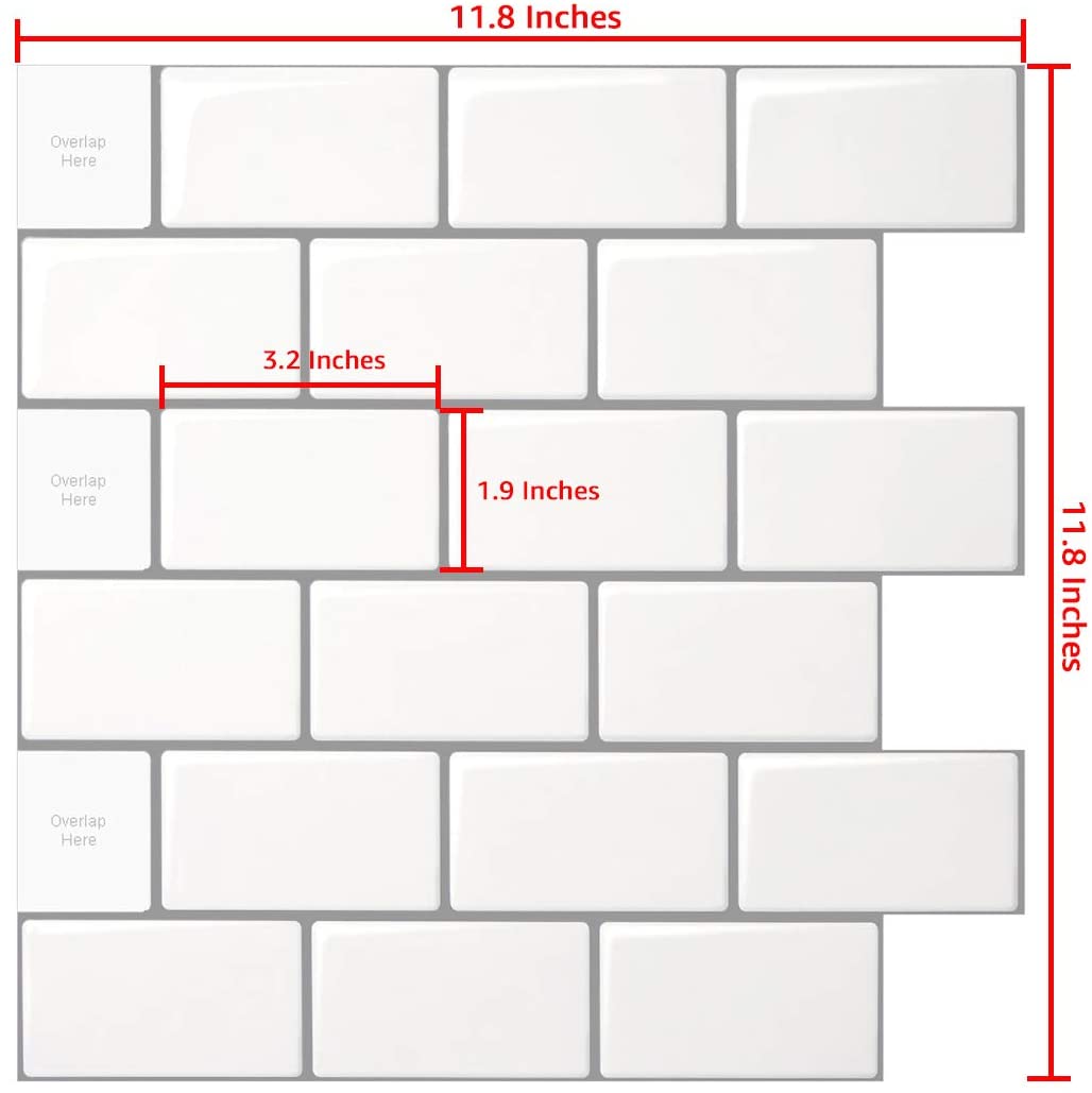 Art3d Peel and Stick Backsplash tegels voor keuken, 10
