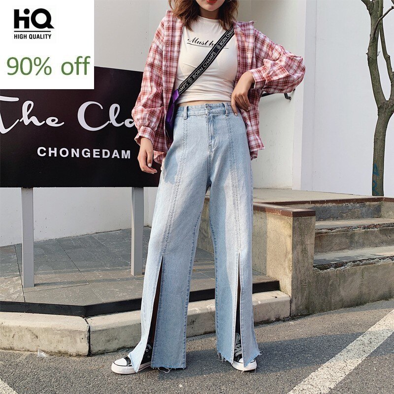 Clasi High Waist Split Thigh Wide Leg Pants