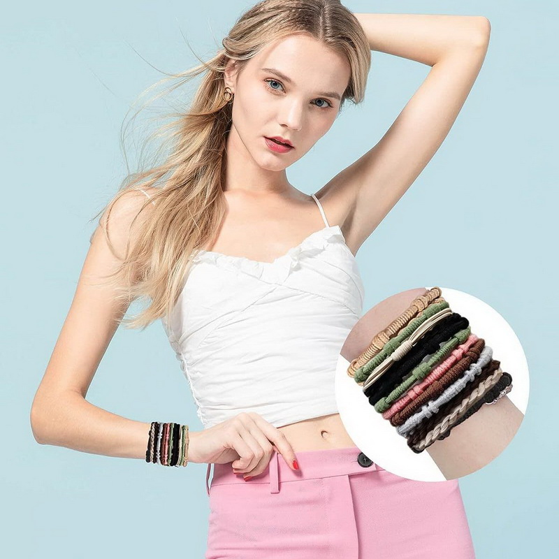 Bandas de goma bohemias para el pelo para mujer, elasticas gomas para hacer pulseras Bohemia gomillas del pelo para niñas gomitas pelo niña gomas de pelo negras coleteros para el pelo mujer accesorios para la cabeza