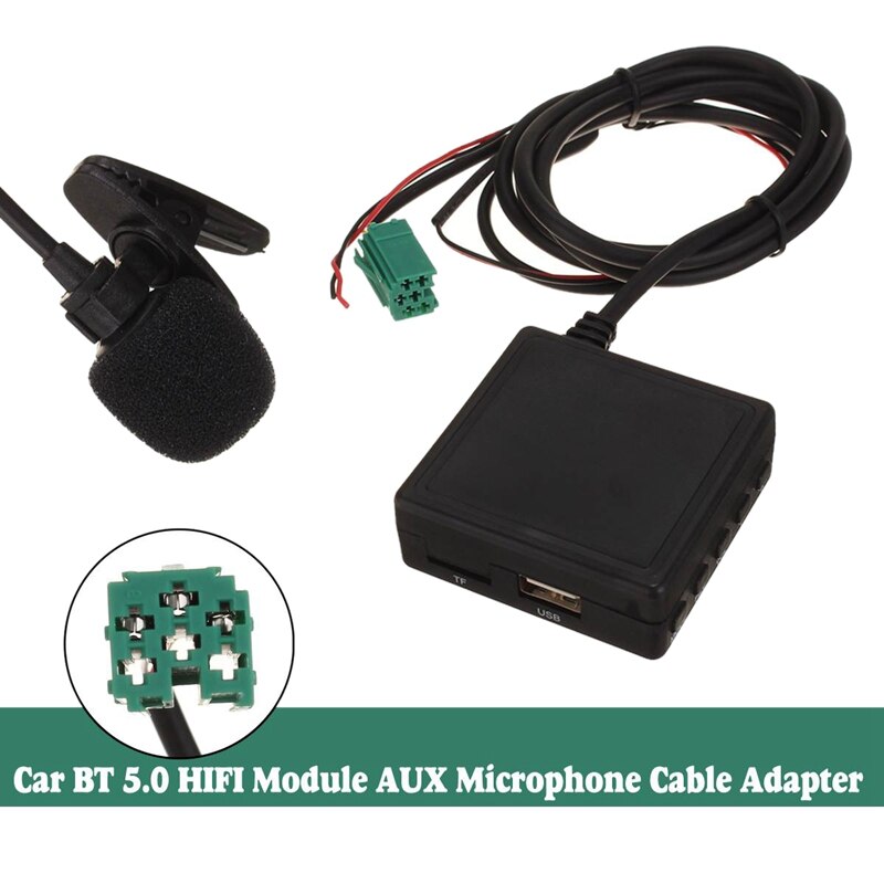 Car Bluetooth Module 6 Pin 3.5 MM AUX TF USB Adapter Wireless Radio Player Stereo o Module for Renault 2005