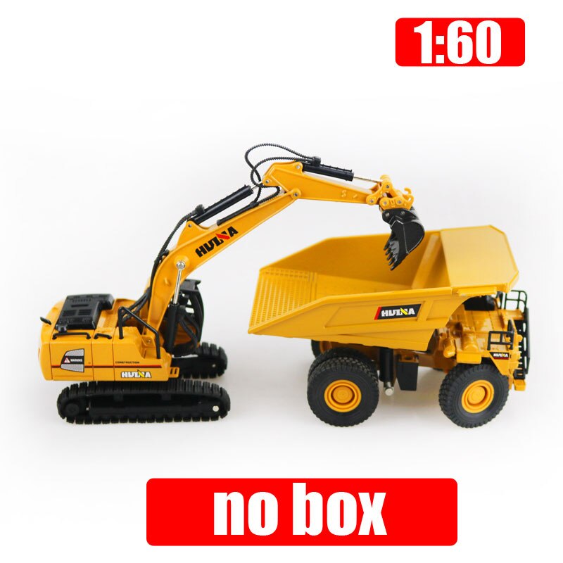 Huina Model 1:60 Scale Alloy Excavator Dump Truck Wheel Loader Engineering Vehicle Diecast Toy Christmas Year: 2pc no box a