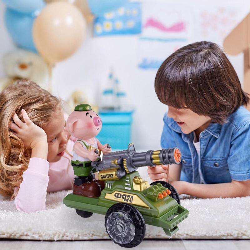 Leuke Cartoon Varken Kinderen Elektrische Speelgoed Auto met Lichte Muziek voor Jongens Meisjes Geluiden Muscial Educatief Vocal Speelgoed