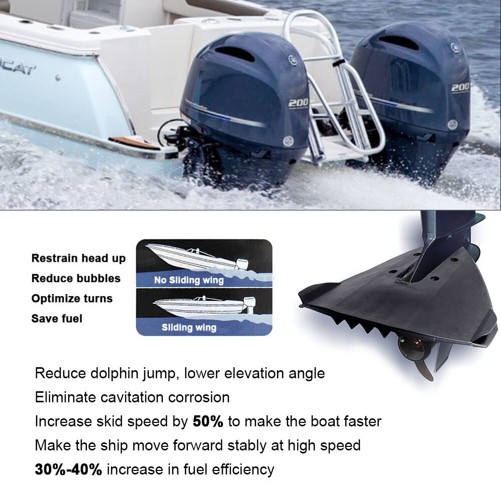 Draagvleugelboot Stabilizer Whale Tail Boot Buitenboordmotoren Motoren Stern Drives Hydro-Stabilisator Gegoten Abs Plastic Vleugels Boot Aaccessories