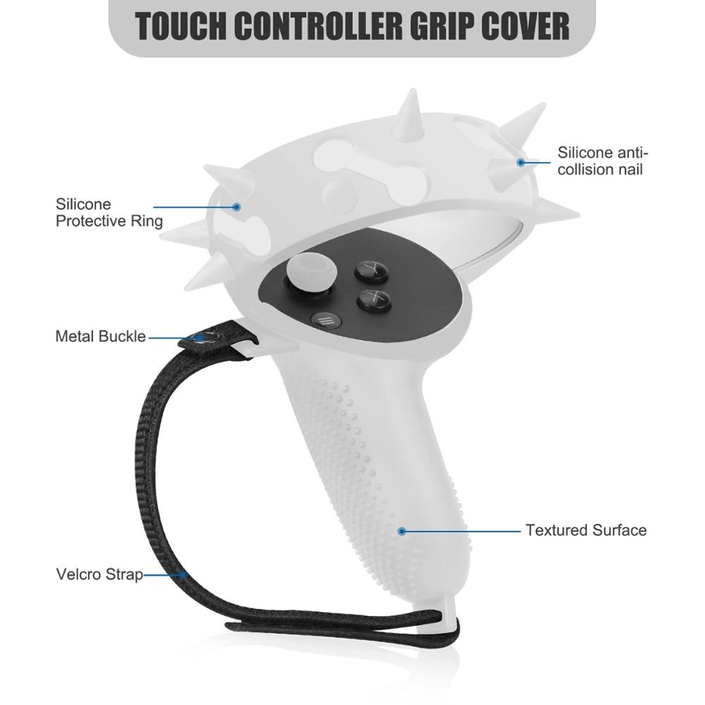 Touch Controller Grip Cover + Knuckle Band + Vr Siliconen Gezicht Cover Masker Pad + Thumb Knop Caps Voor Oculus quest 2 Vr Accessoires