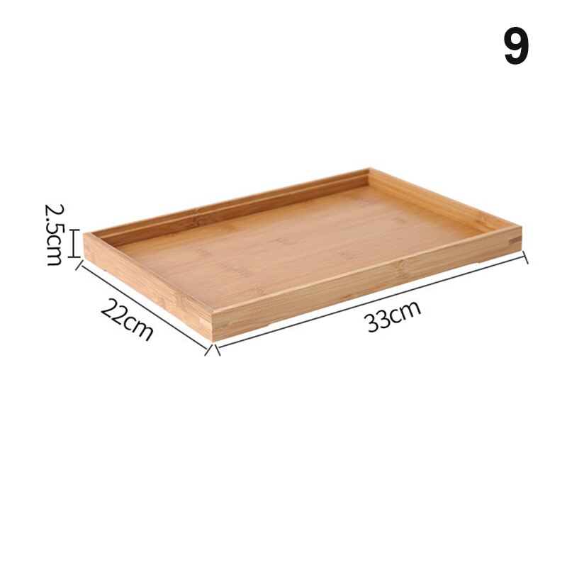 Bamboo Wooden Rectangular Tea Tray Solid Wood Tray Home Dry Tea Tray Kung Fu Tea Cup Tray Wooden Hotel Dinner Plate for food: 9