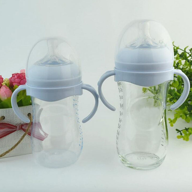 2PCS Bottle Grip Handle for Natural Wide Mouth PP Glass Feeding Baby Bottle Accessories