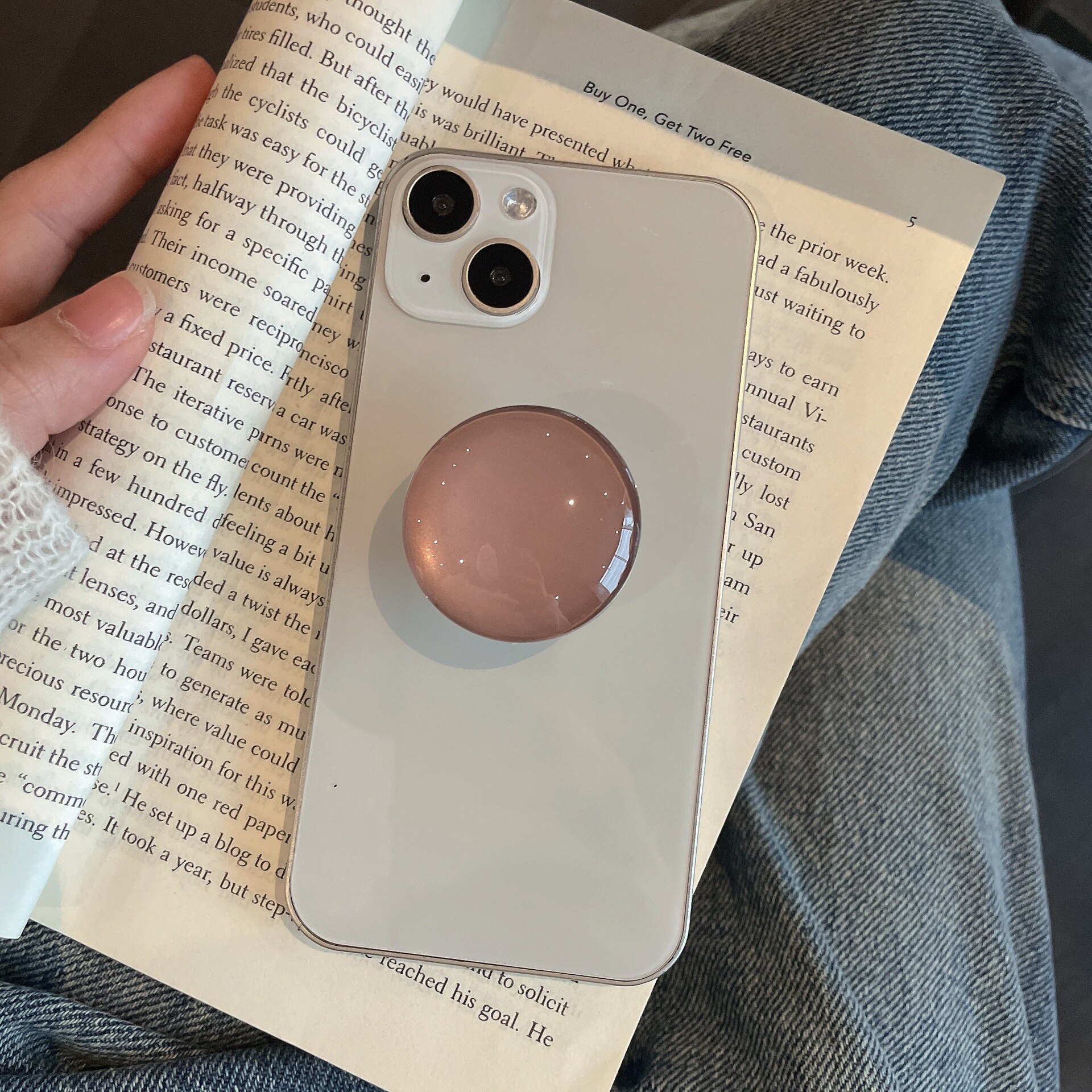 Crystal Finger Grip Holder Stands For Phone Universal Flexible Fold Bracket Expansion Cellphone Stand Socket Lazy Korea Popular: Brown