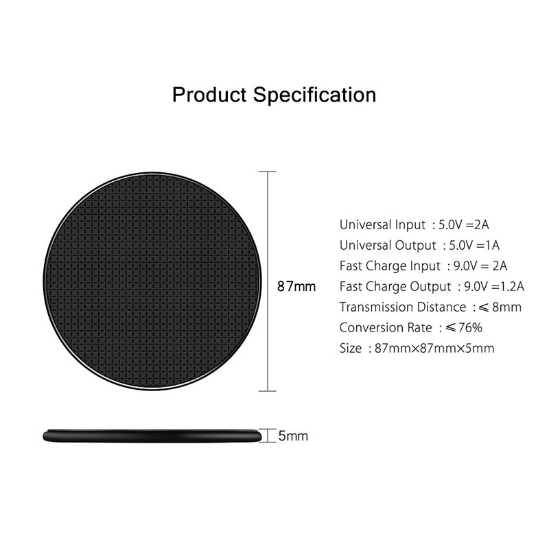 Qi Wireless Charger for iPhone 11 Fast Charging 10W Portable Universal Wireless Charging Pad for Blackview BV9800 Pro BV9900: Default Title