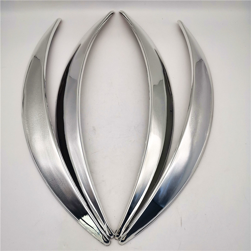 4pcs Chrome Car Wheel Eyebrow Arch Protector Trim Lips Fender Flares Universal