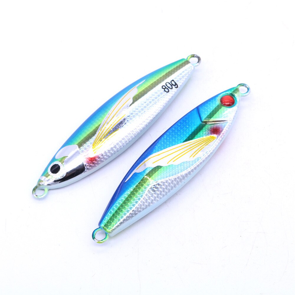 Japan Slow Jigging Lures Lead Fish With Double Hooks 40/60/80/100G Slow Jigs Saltwater Fishing Lure