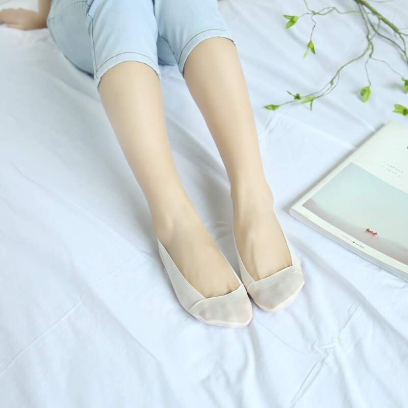 Summer women girl Silica Gel Lace Boat Socks Invisible Cotton Sole Non-slip Antiskid Slippers Anti-Slip Sock 1pair=2pcs ws7414: ws7412fu