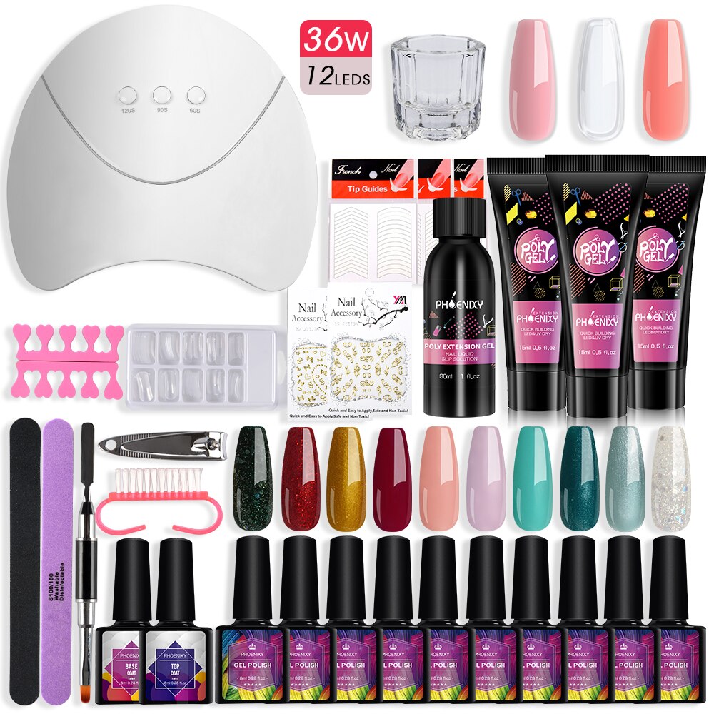 Kit complet de vernis à ongles en Gel, lampe Uv Led, Lot de 10 pièces