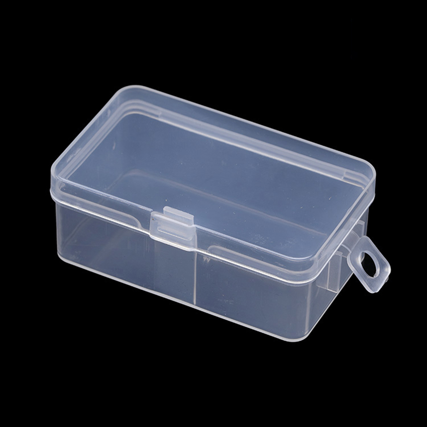 Small Mini Rectangle Plastic Bead Storage Containers Box with Hinged Cover Lid for Beads, Jewelry, Earplugs, 7.3x4.3x2.9cm