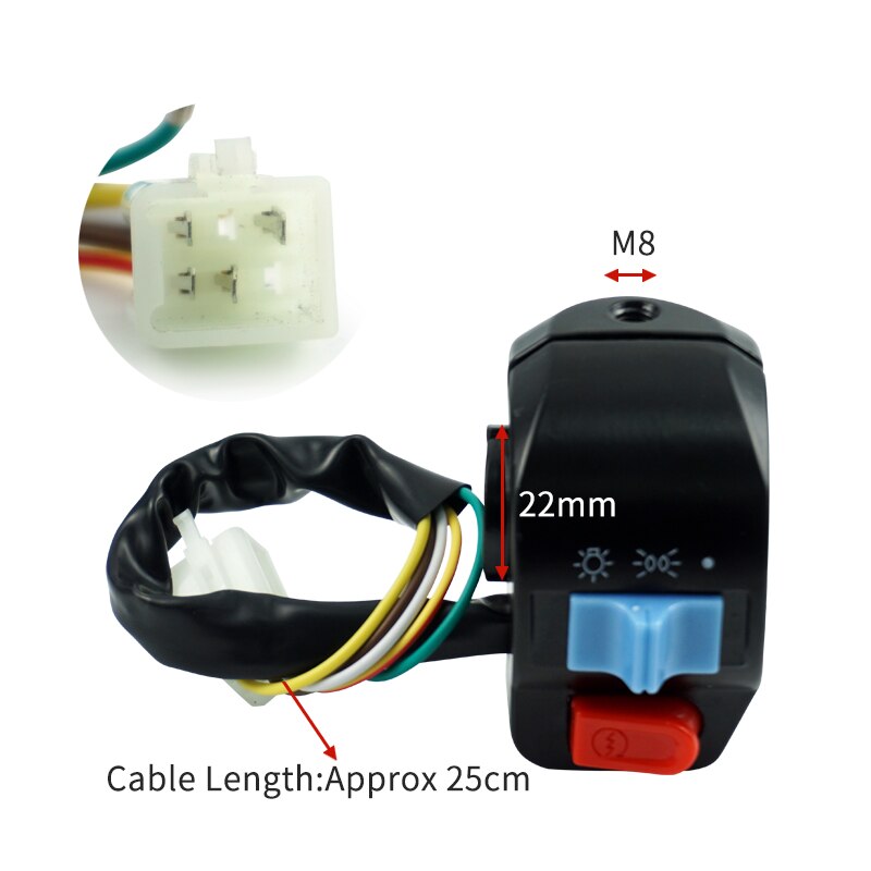 1 Pair Motorcycle 22mm 7/8&#39;&#39; Handlebar Control Switch High/Low Beam Light Horn Turn Signal Electric Star For GY6 50cc 125cc