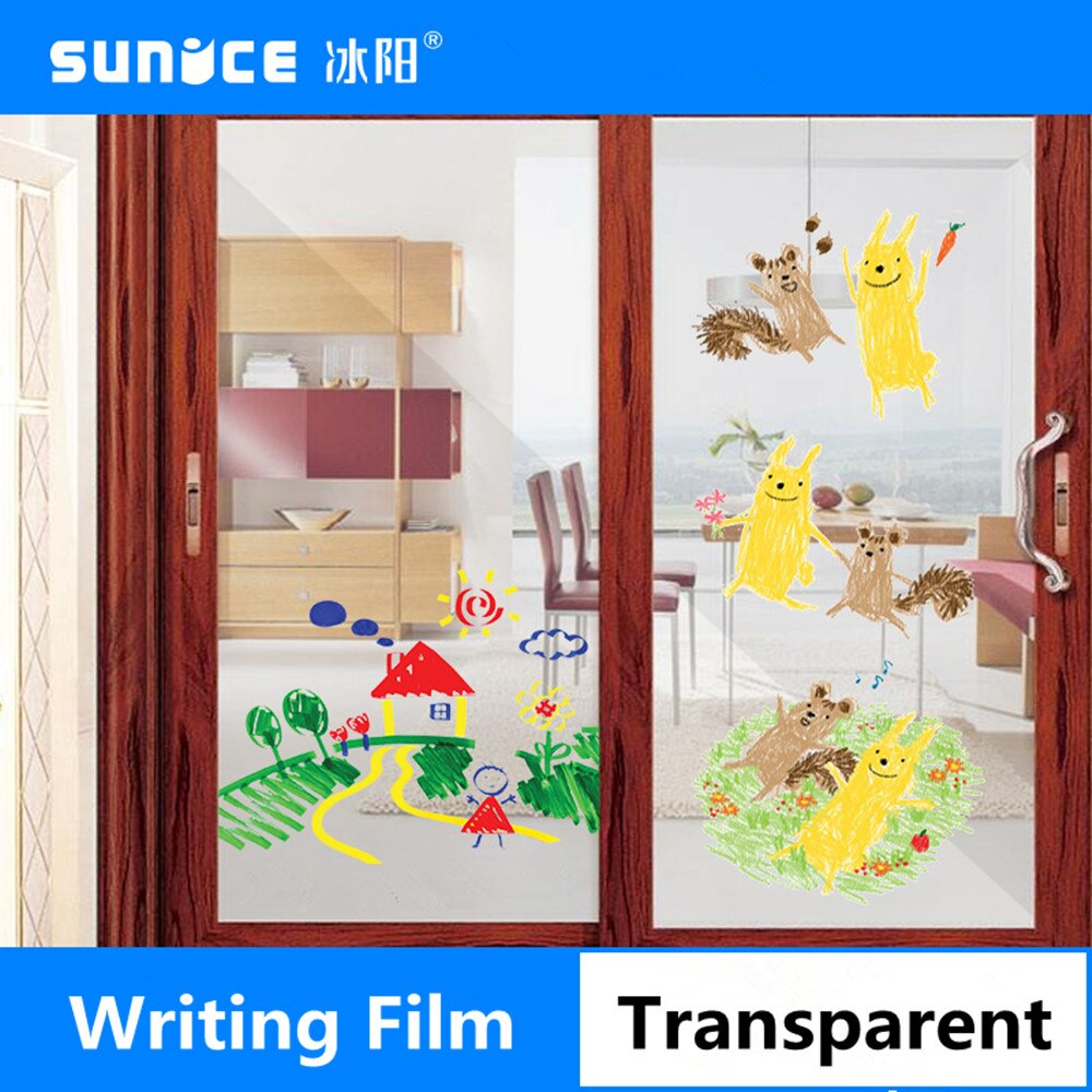 Office & School Supplies 90X500CM Vinyl Transparent Color Ink Pen Board Sticker Removable Clear Whiteboard Decals