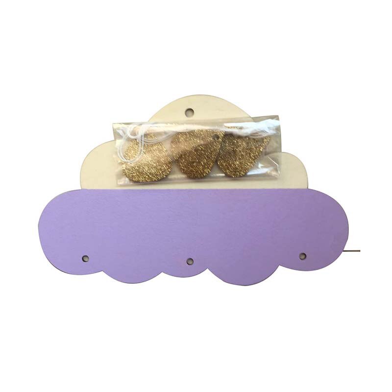 DIY nubes gotas de lluvia colgante estilo nórdico, decoración del hogar arte de la pared de colgante de ventana ornamento para los Niños Accesorios de fotografía: Púrpura