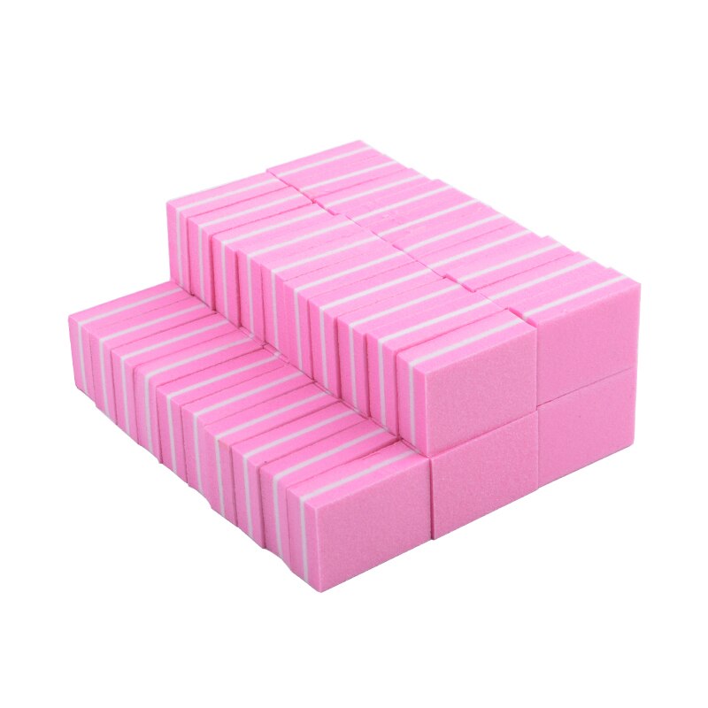 100 stuks nagelvijlen 100/180 spons mini schuurblok nagelvijl bufferblok voor polijsten slijpen nail art tips gereedschap