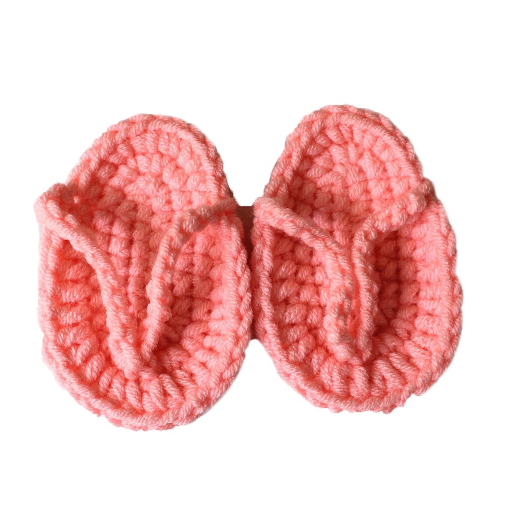 Pasgeboren Baby Effen Kleur Schattige Mini Gehaakte Flip-Flops Infant Slippers Artistieke Foto Props Decoratie Benodigdheden