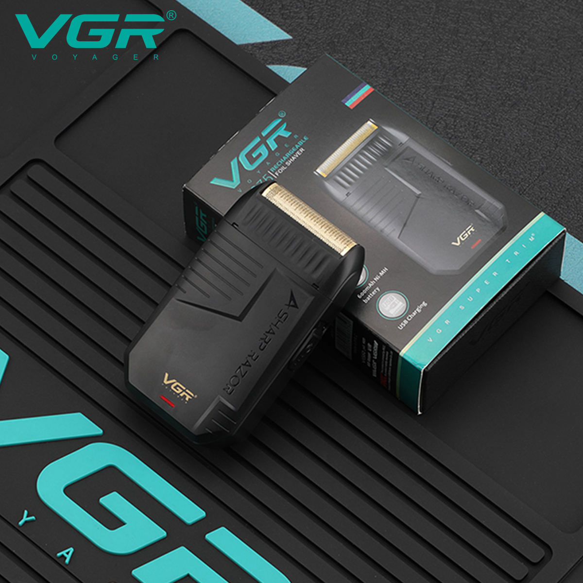 VGR rasoir electrique hommes tondeuse rasoir barbe tondeusse homme shaver Tondeuse à barbe Électrique Rasoir à barbe Rasoir à barbe Rechargeable Rasoir Satellitaire Machine à raser pour hommes V-375